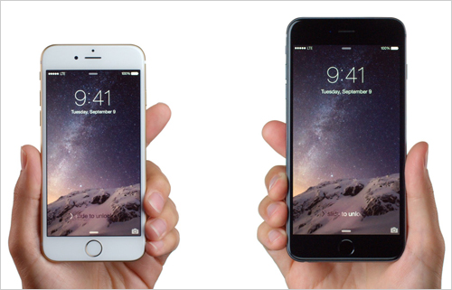 좌측부터 아이폰6, 아이폰6+, 애플 공식 홈페이지